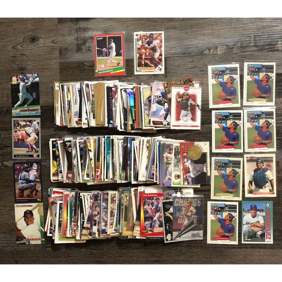 422 Baseball Card LOT of Ivan Rodriquez with 30 Rookie Cards Inserts Variety